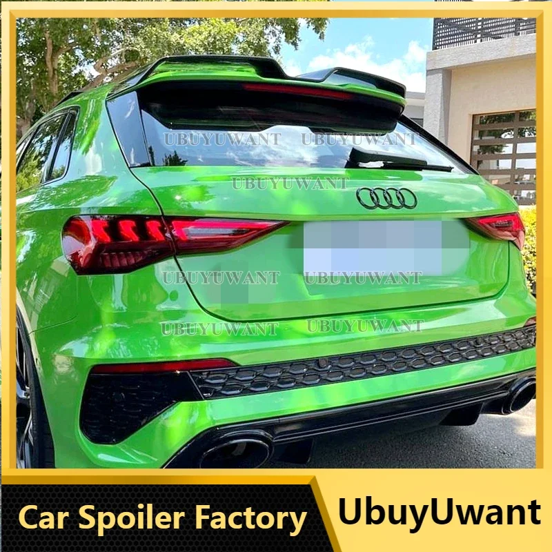 

Внешние аксессуары для Audi A3 8Y Sportback RS 3 2021-2023 2024, глянцевый черный RS 3-стильный задний спойлер на крышу