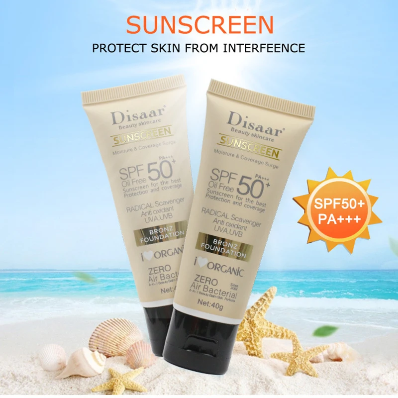 SPF50+ Skin Protection Facial Sunscreen Sweat-Proof Whitening Foundation Solar Blocker Moisturizing Face Body Sun Cream Lotion
