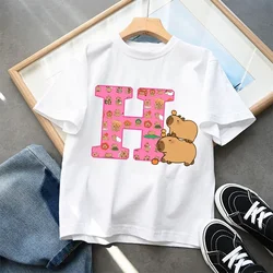 Adorable Capybara Kids T - Shirt - Cute Cartoon Design Cotton Tee - 100 (8)