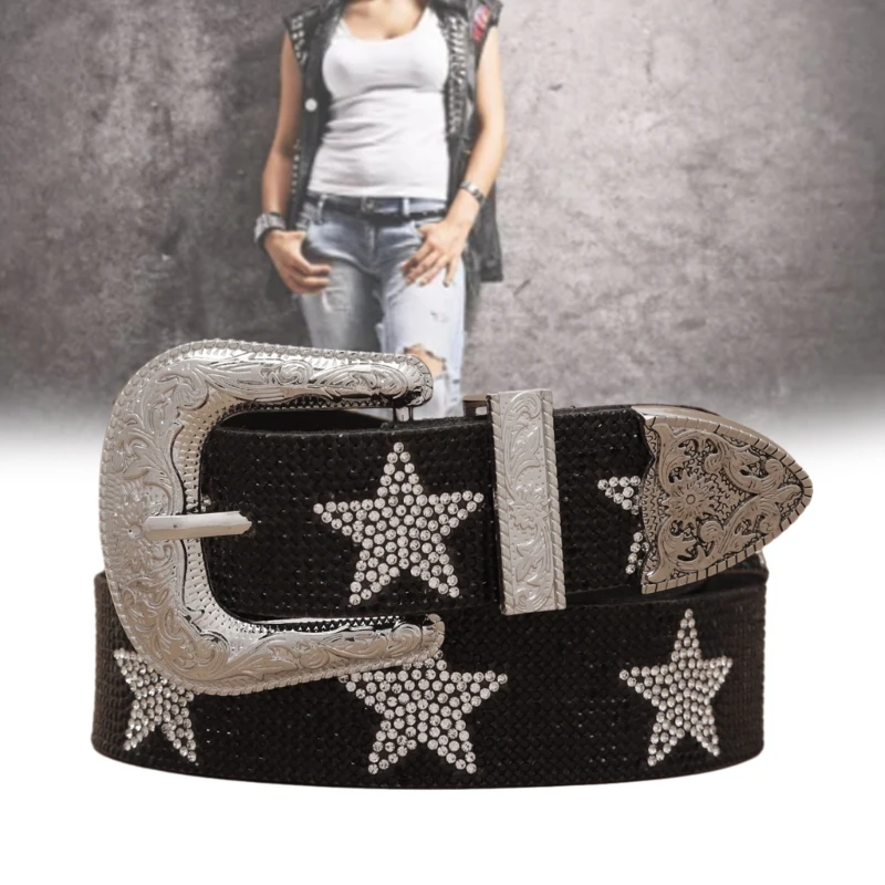 

Waist Belt Gothic Body Chain for Women and Men Shining Rhinestones Studded