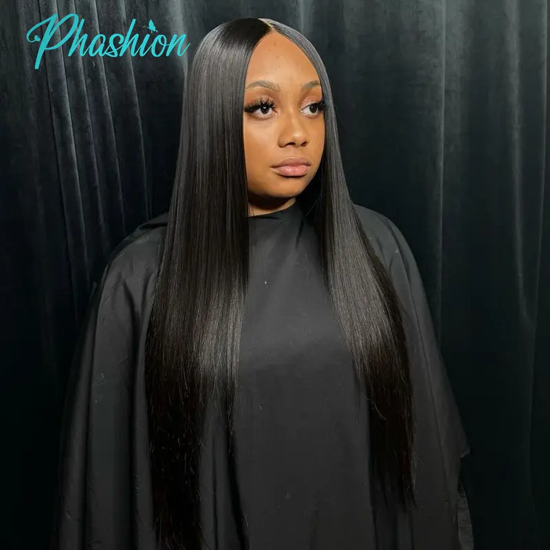 Phashion 24 26 Inch 5x5 4x4 Straight Lace Closure Only Pre Plucked Long Full Swiss Transparent Lace 100% Remy Human Hair On Sale - Image 6