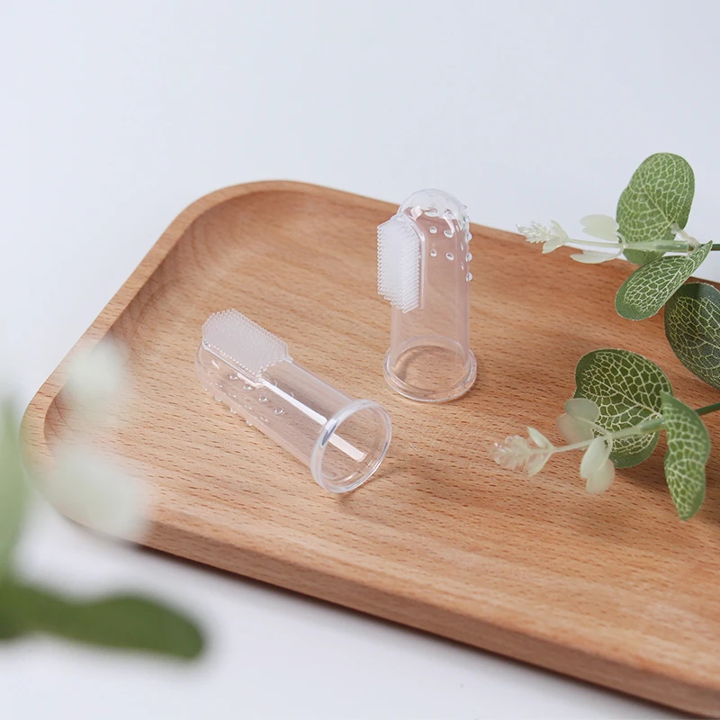 2 Pcs Baby Finger Toothbrush Infant Tooth Teeth Clean Brush Transparent Soft Silicone Bpa Free Kids Teeth Oral Health Care