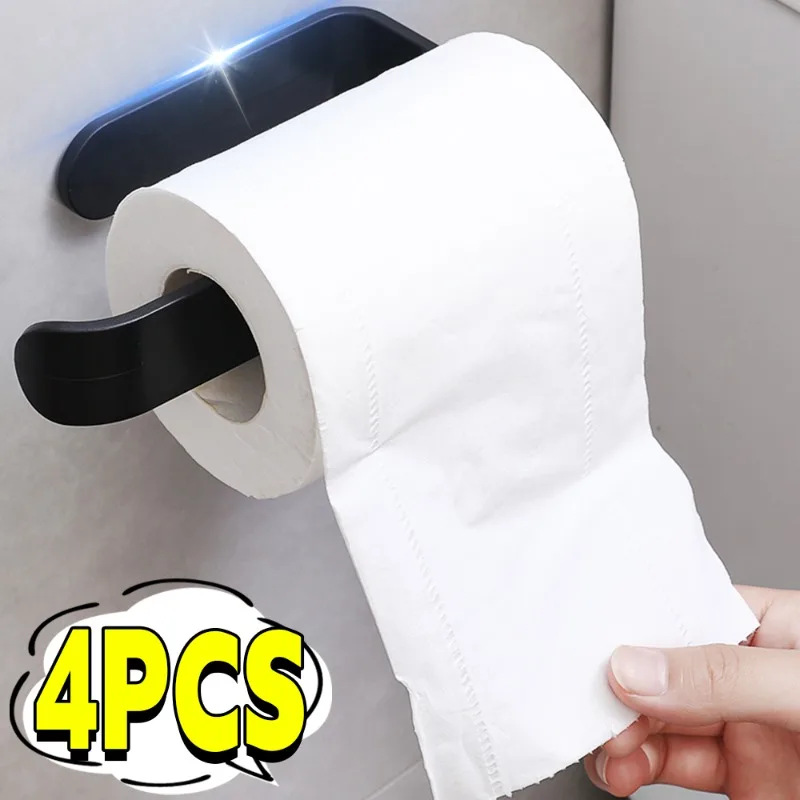 Toilet Paper Holder 4/1PCS Toilet Roll Paper Holder Plastic Self Adhesive Wall Mounted Tissue Roll Dispenser Punch-Free Rack for Bathroom Kitchen paper towel holder toilet paper holder toilet paper rack toilet roll holder tissue holder