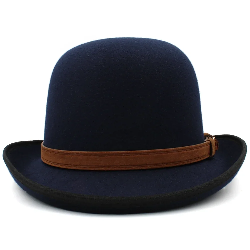 Männer Frauen Wolle Mischung Oval Top Bowler Hüte Woll Fedora Caps Trilby Klassische Derby Sonnenhut Einstellbar UK M-L UNS 7 1/8-7 3/8 – Detail 19