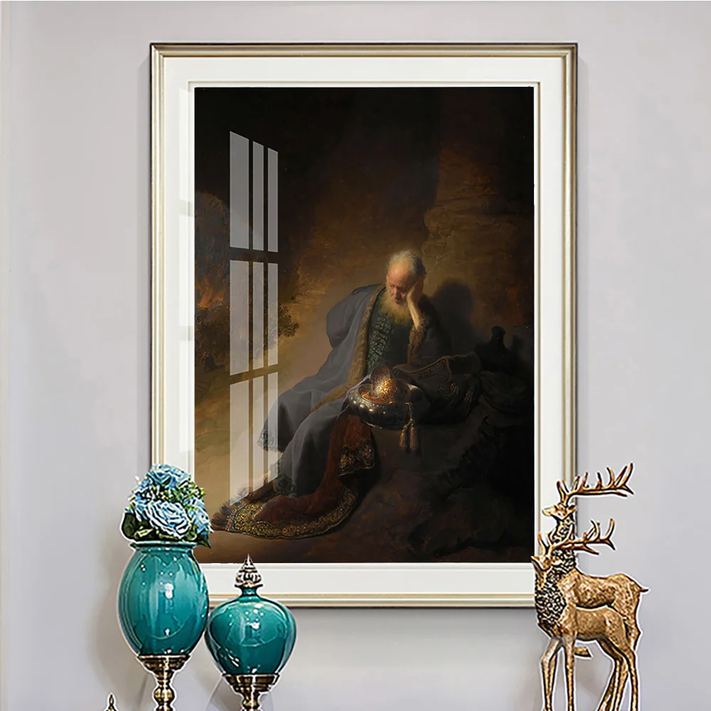 Rembrandt vintage impressão de arte cartaz jeremias lamentando a destruição  de jerusalém pintura em tela religião decoração da parede imagem -  AliExpress, image size:1000x1000