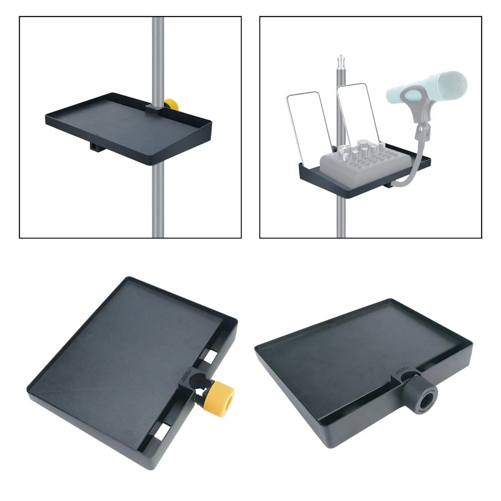 Mic Stand Tray Sound Card Tray Adjustable Microphone Stand Rack Tray Holder for Karaoke Music Sheet Stage Concert Music Studio