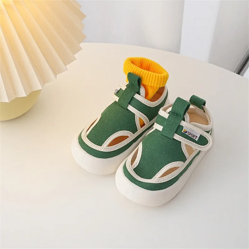 Children Hollow Canvas Shoes Spring New Baby Candy Color Shoes Boys and Girls Summer Breathable Small Cloth Sandals baby shoes kids shoes children sandals kids sandals