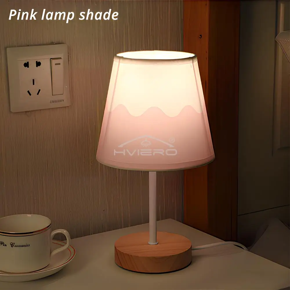 Description Picture 6 of itemSolid Wood Cloth Desk Lamps Led Decorative Bedroom Living Room Study Simple Creative Remote Control Atmosphere Small Night Light