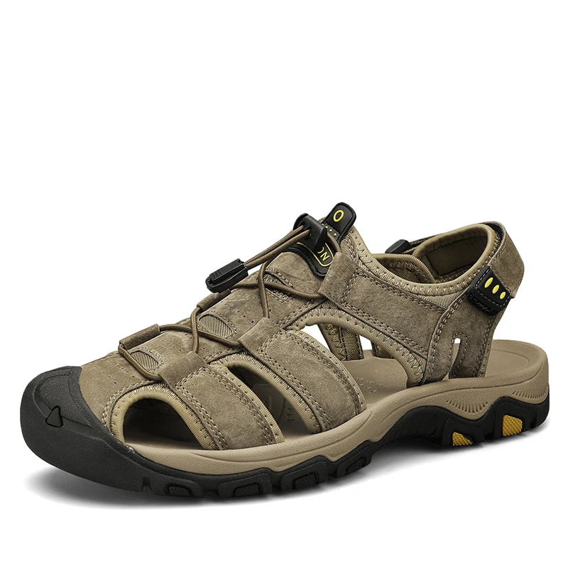 New Men's Sandals Summer Genuine Leather Sandals Men Outdoor
