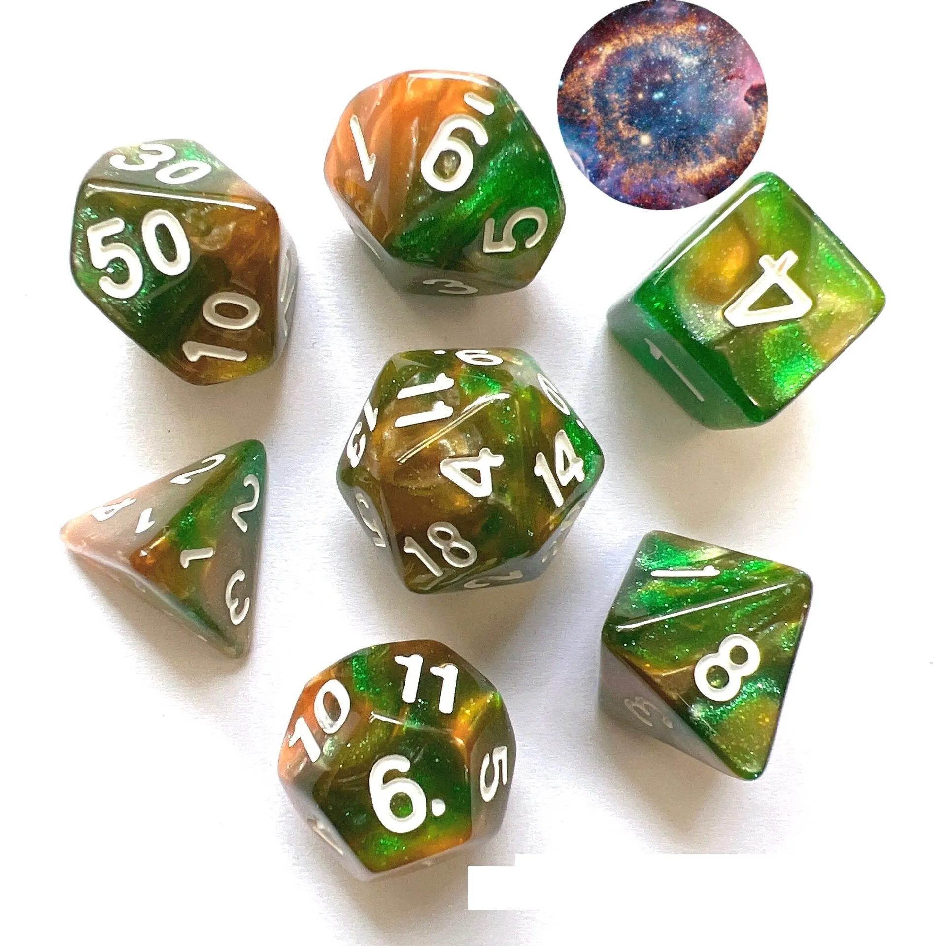 Game Dice Dual Color Multi Faced Dragon And Dungeon 7 Pieces Per Set