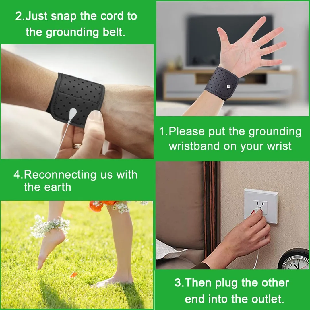 Grounding Strap, Grounding Wristband Protection for Men and Women, Grounding therapy wrist support brace, Grounding Conductive 5