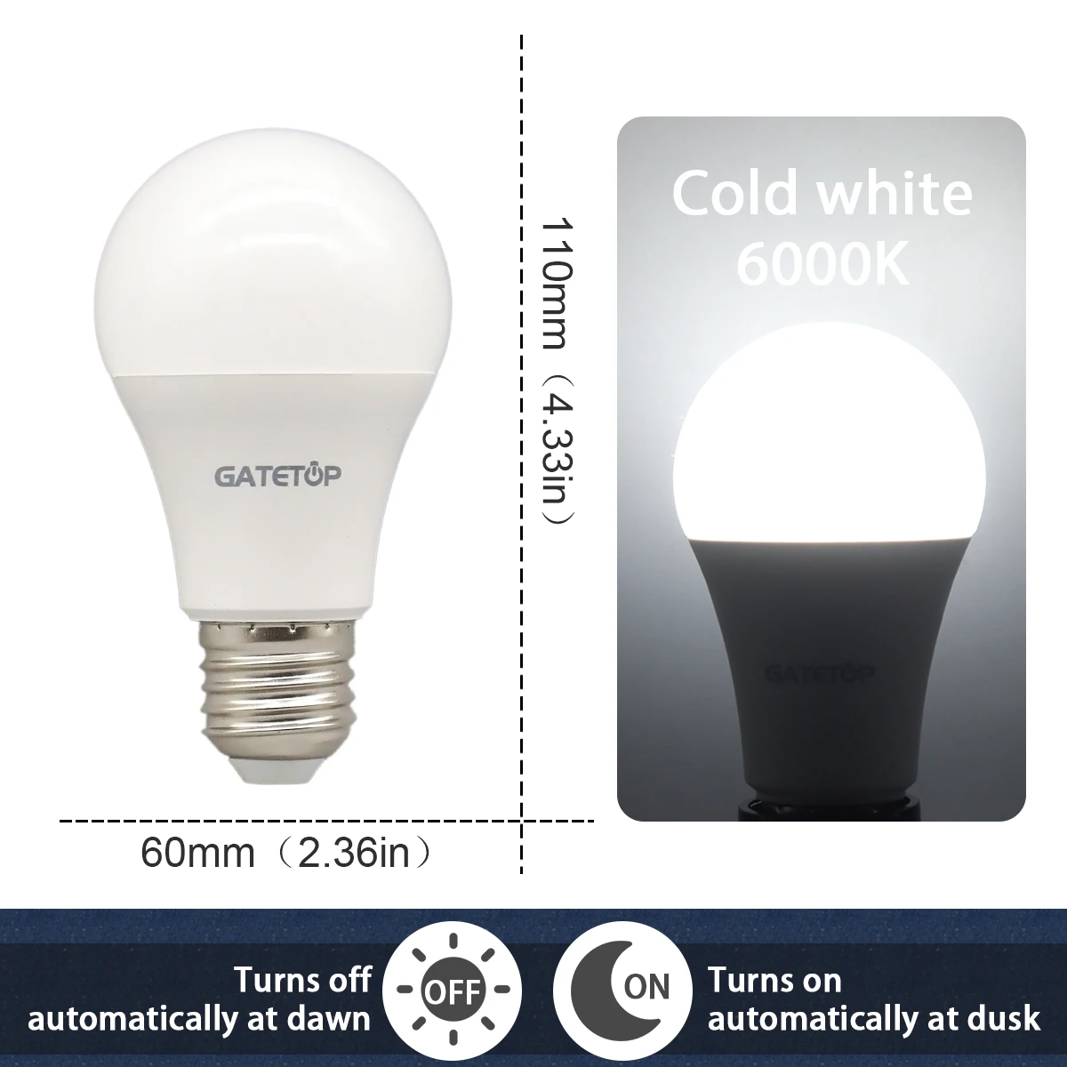 1 Uds bombilla Led Sensor de luz bombilla de Control AC 220V 110V 10W E27 B22 bombilla de luz de atardecer al amanecer para la entrada de la garaje subterráneo