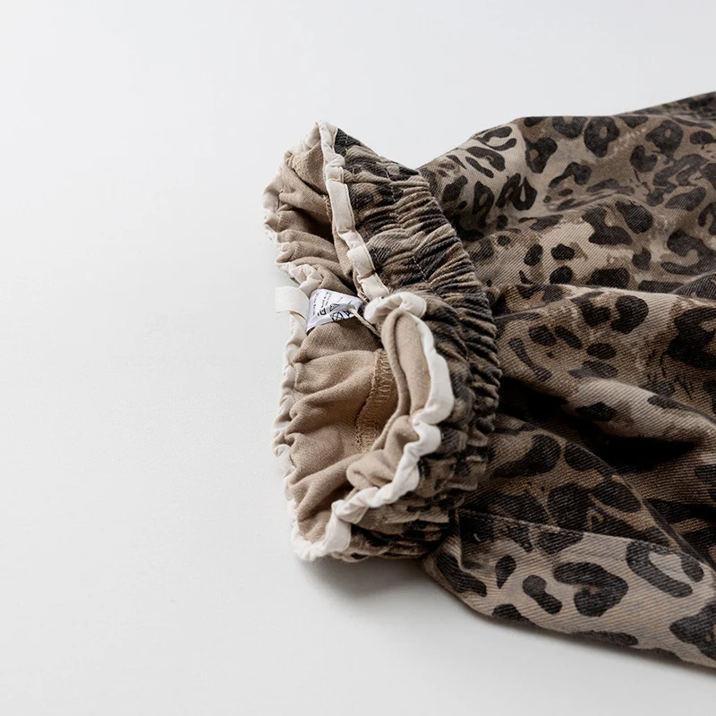 Cotton Kids Leopard Print Casual Pants