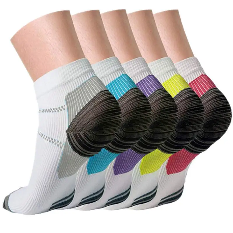 

1 Pairs Compression Socks For Women And Men Low Cut Athletic Running Gym Ankle Socks For Plantar Fasciitis Heel Foot Pain R P6X7