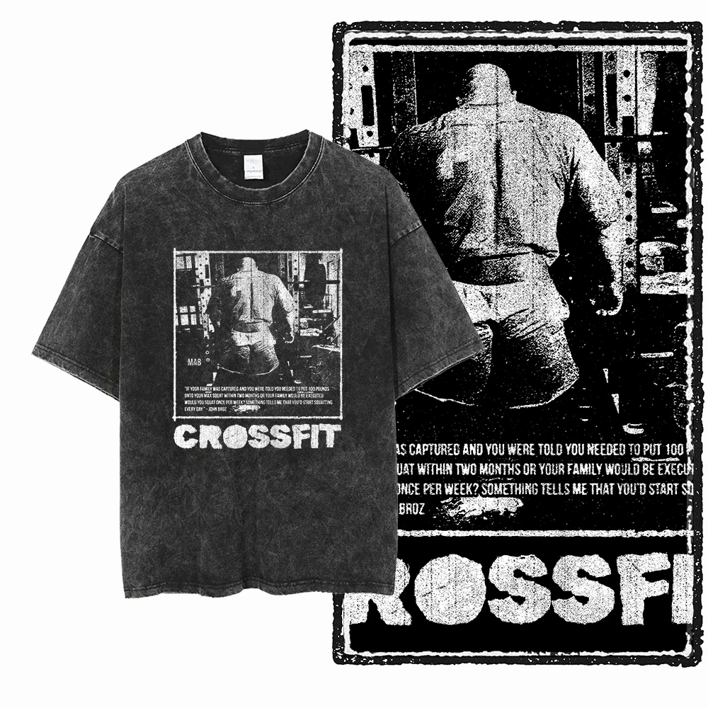 Herren Vintage Washed Gym T-Shirt Bundle „Brutal Code Deadlift For Life No Pain No Gain“ Grafik-T-Shirts aus Baumwolle für Fitness & Streetwear – Detail 3