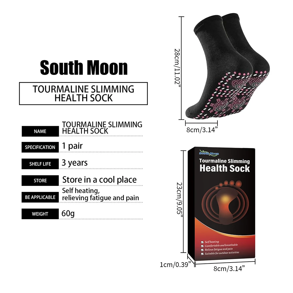 1/2pair Heated Socks Self Heating Socks for Men Women Massage Anti-Freezing for Fishing Camping Hiking Skiing and Foot Warmer