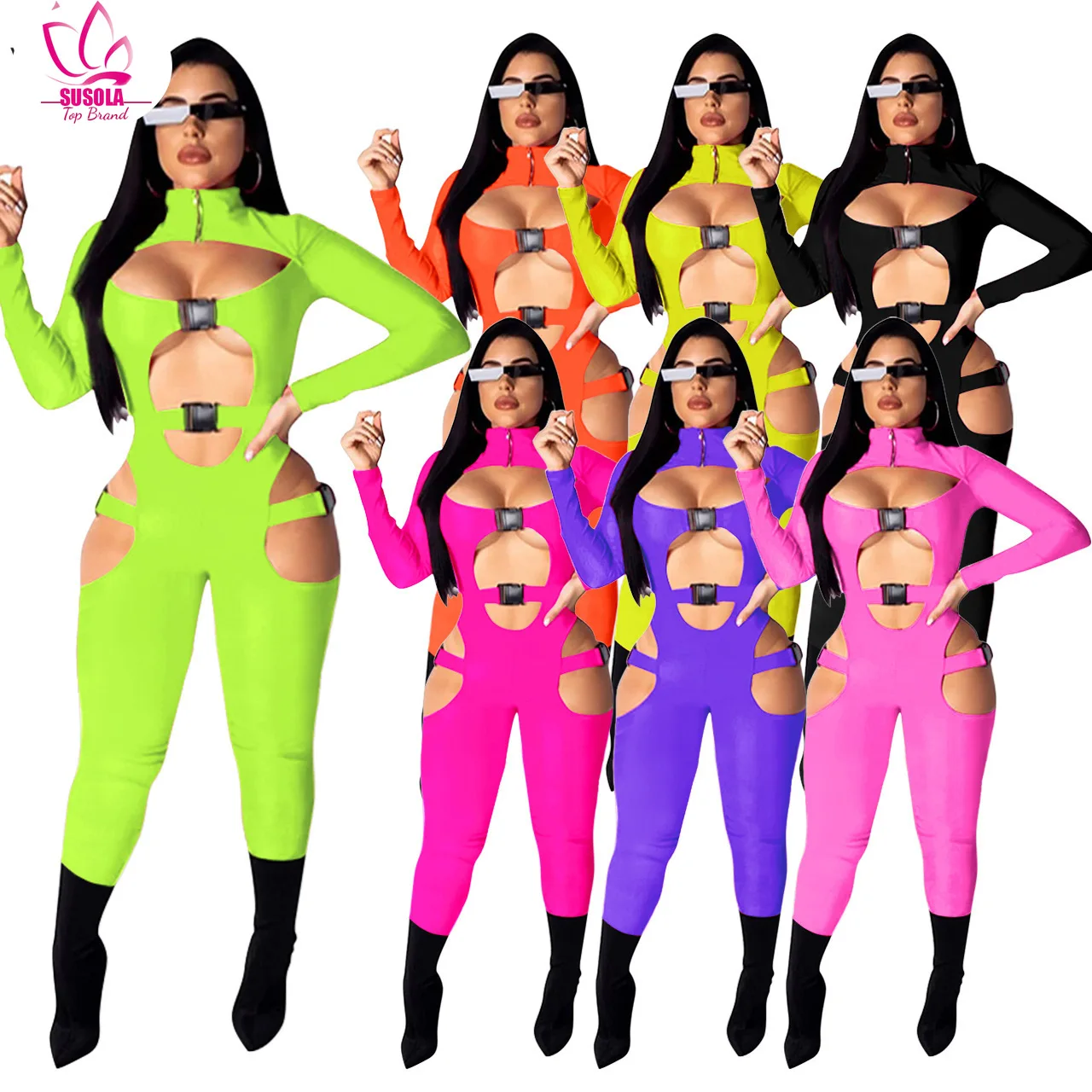 

Spring Autumn Woman Elegant Sexy Party Hollow Out Long Jumpsuit For Women Female Romper Pants One-piece Bodysuit Club Outwear