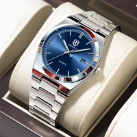 QINGXIYA New Classic Fashion Men's Watches Fine Steel Original Quartz Watch for Man Luminous Date Waterproof Wristwatch Male 1
