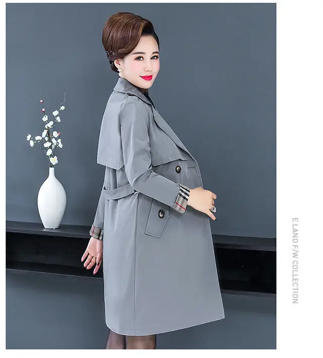 long black puffer Middle-age Elderly Spring Autumn Coat 2022 New Women Autumn Mid-length Trench Coat Women Loose Plus Size 5XL Windbreaker Jacket down coats & jackets