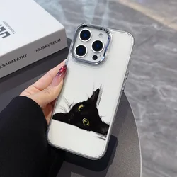 Adorable Black Cat Cartoon Transparent Phone Case - Soft Silicone TPU Back Cover - Pixel 10 Pro 5G (LYK - 294LY88425A1)