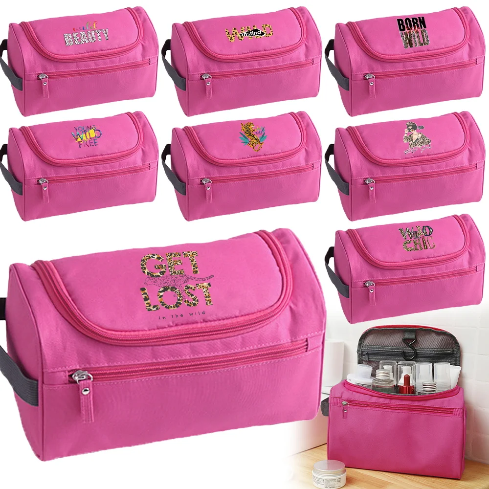

Toiletry Cosmetic Bag Wild Print Travel Waterproof Organizer Portable Make Up Cases Bathroom Shower Storage Wash Pouch for Male