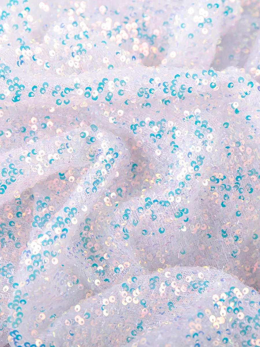 Non-Light-Tough iny Sequin Fabric Netting for Wedding Decoration Photoaphy Baund Stage Costume Clothing Material