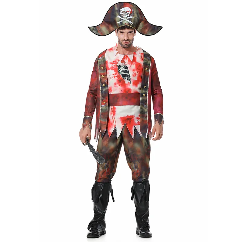 

Phertiful New Halloween Pirate Costume Adult Horror Male Zombie Captain Cosplay Purim Makeup Ball Party Sets Birthday Theme Suit