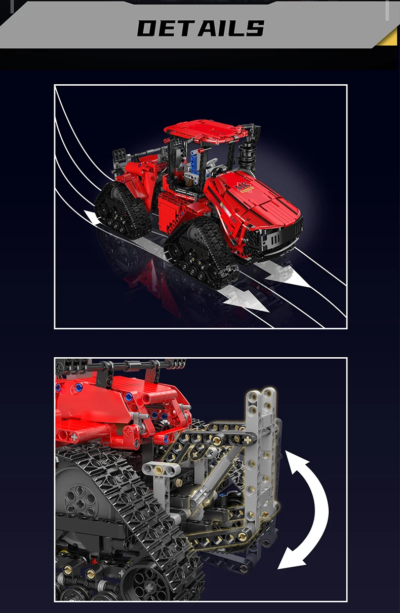 Mould King 18020 Technisches Auto-Spielzeug MOC-35270 APP&RC Pneumatischer Raupentraktor Baustein-Set Kinder Weihnachtsgeschenk – Detail 4