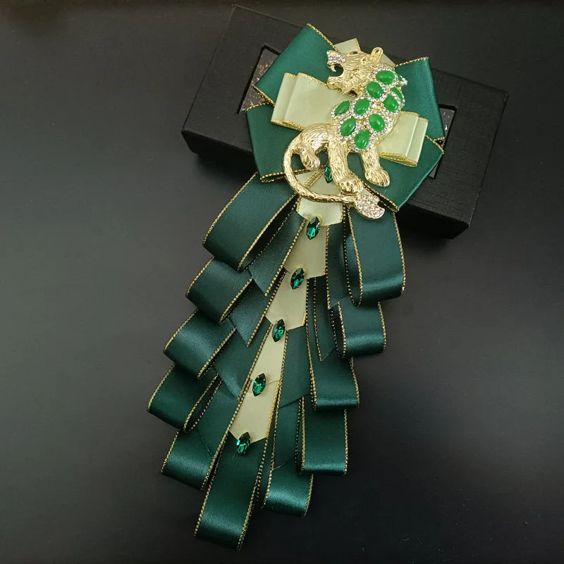 Luxuriöse Smaragd-Retro-Löwen-Krawatte für Herren, Hochwertige Business- und Hochzeits-Hemdkragen-Krawatte, Originelles Design, Handgefertigtes Hochwertiges Schmuckgeschenk – Detail 16