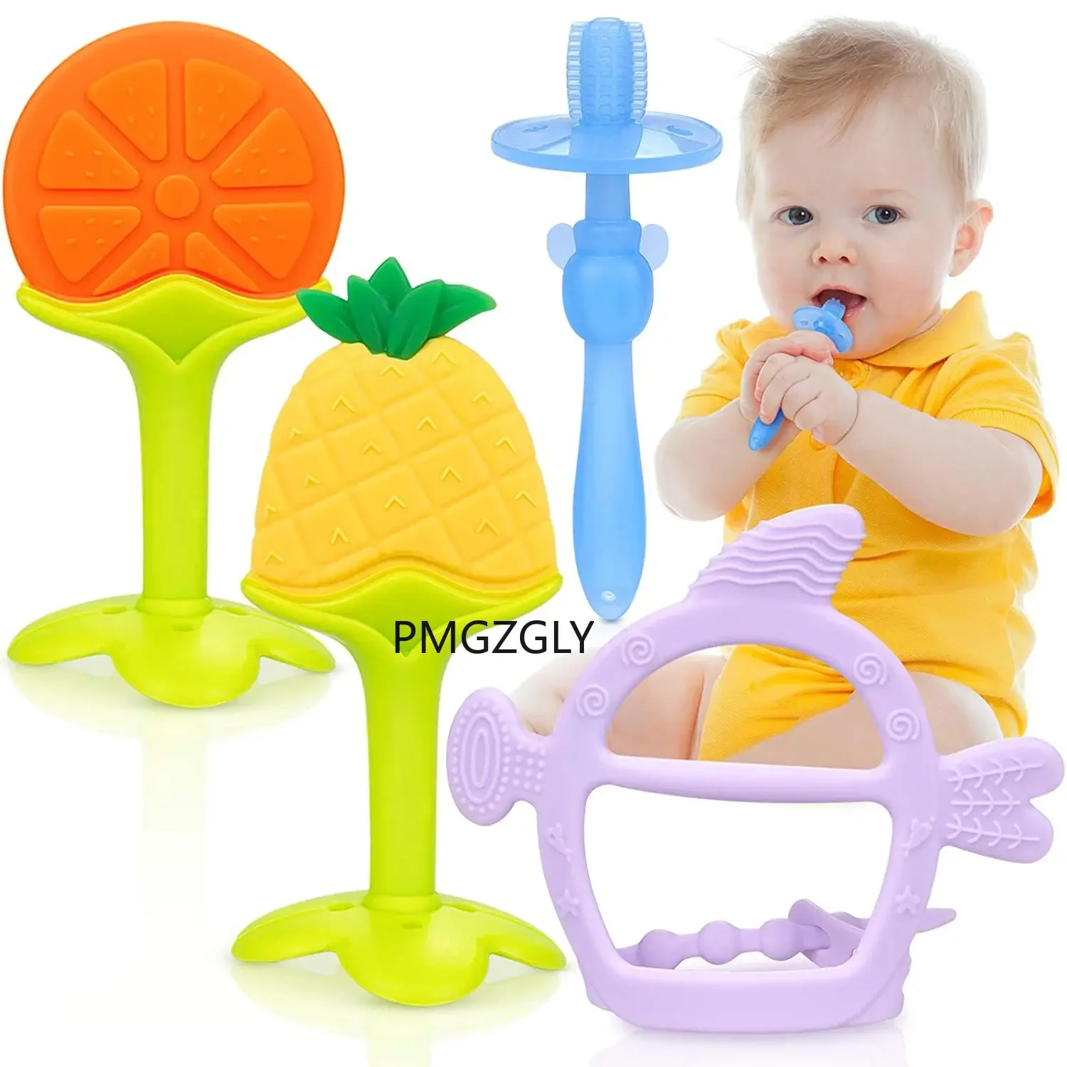 Baby Teething Toys Teether Chew Toys/Natural Organic Freezer Safe for Infants and Toddlers/ BPA-Free Teether Boys Girls Pacifier