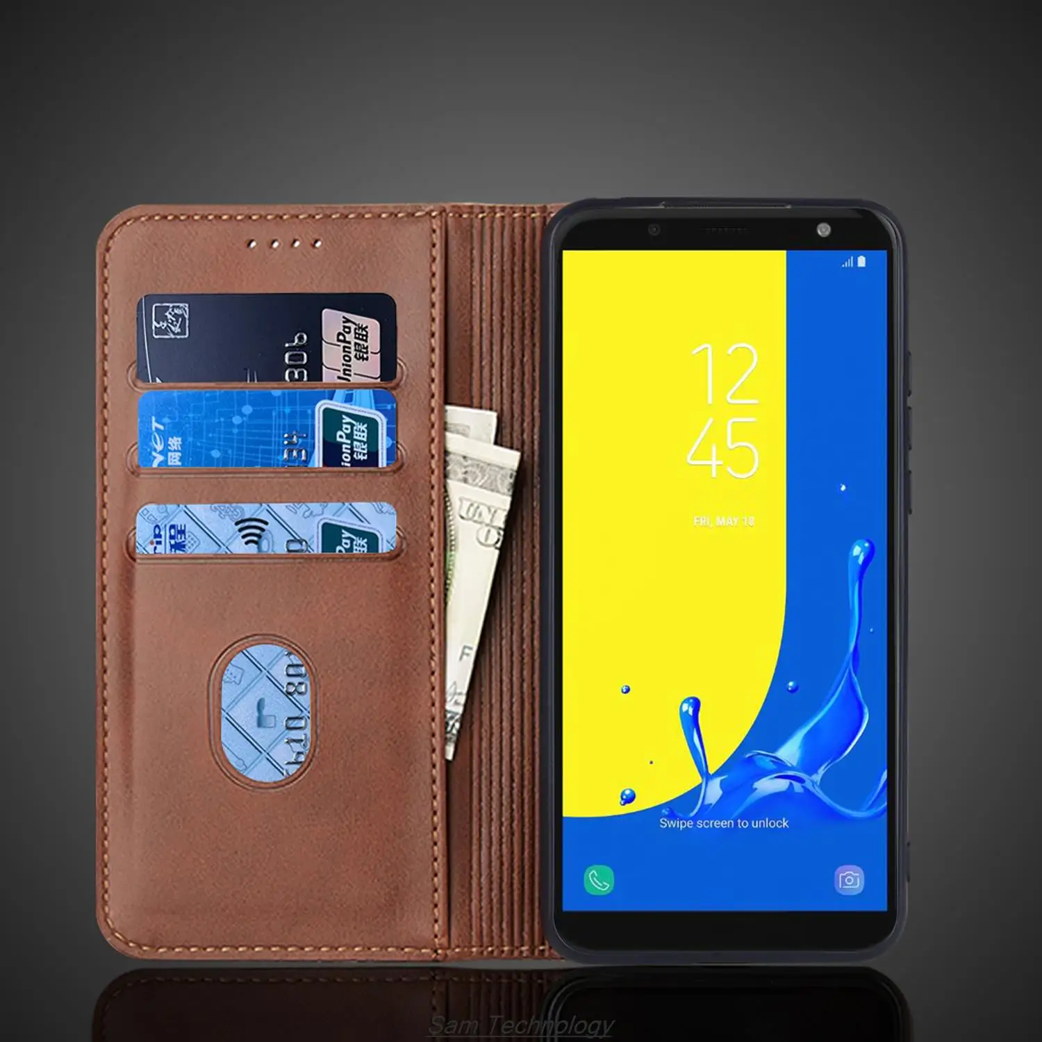 Magnetic Attraction Leather Wallet Phone Case - Holster Flip Cover