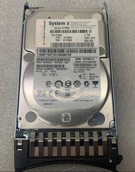 81 y9690 81 y9691 81 y3820 IBM 1TB 7.2K 6gbps 2.5IN SFF NL SAS HARD DRIVE