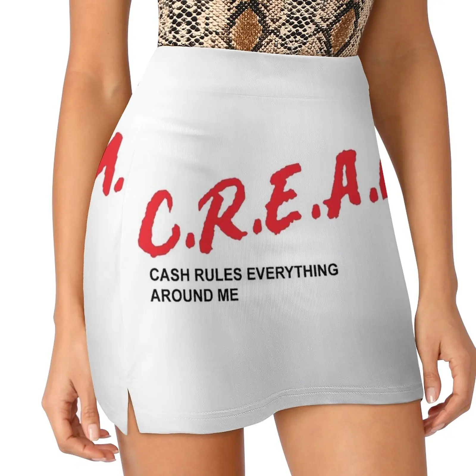 

C.R.E.A.M. cash rules everything around me Light proof trouser skirt Women clothing night club women