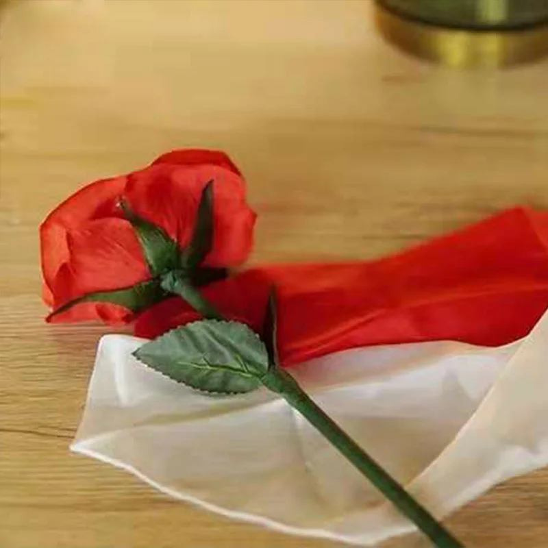 Rose Silk By JIN Stage Magic Props Transform Rose From White To