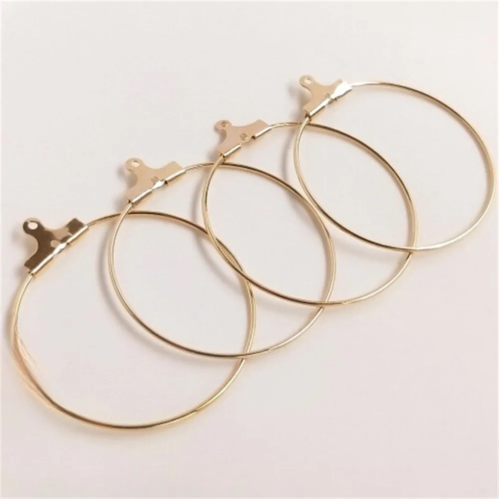 

14k Light Gold Round Modeling Circle Glossy Earring Ring Circle DIY Handmade Design Earrings Jewelry Accessories Material E013
