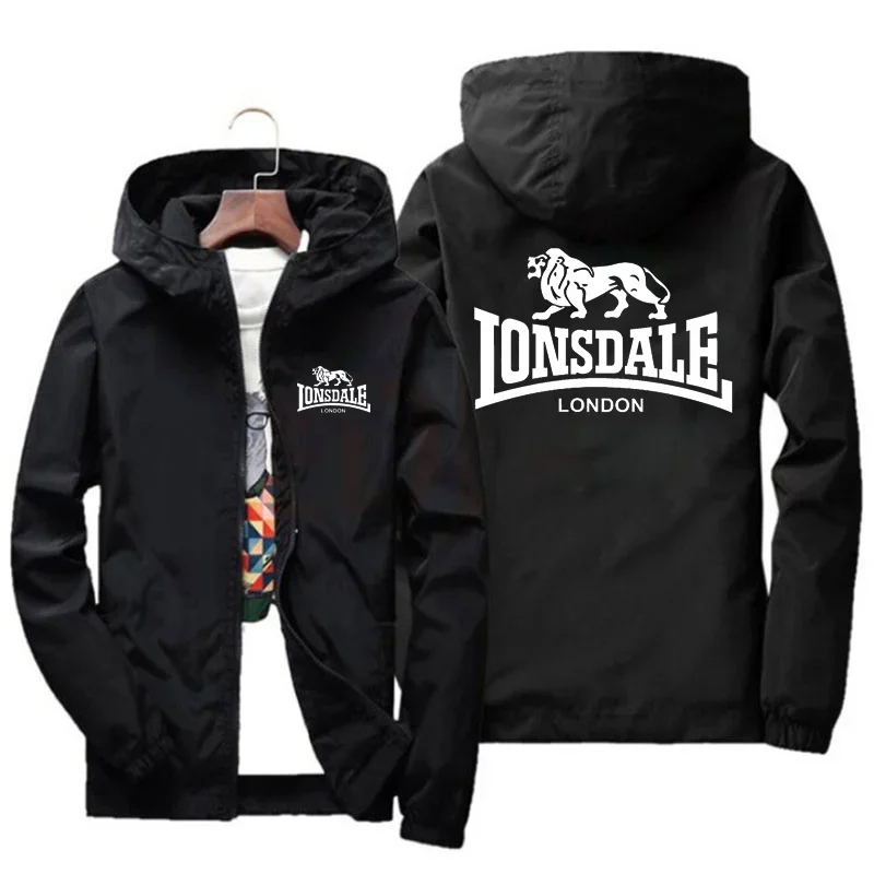LONSDALE 여름 힙합 스트리트 남성 패션 트렌드 운동복, 캐주얼 조깅, UV 차단 및 방수 학생
