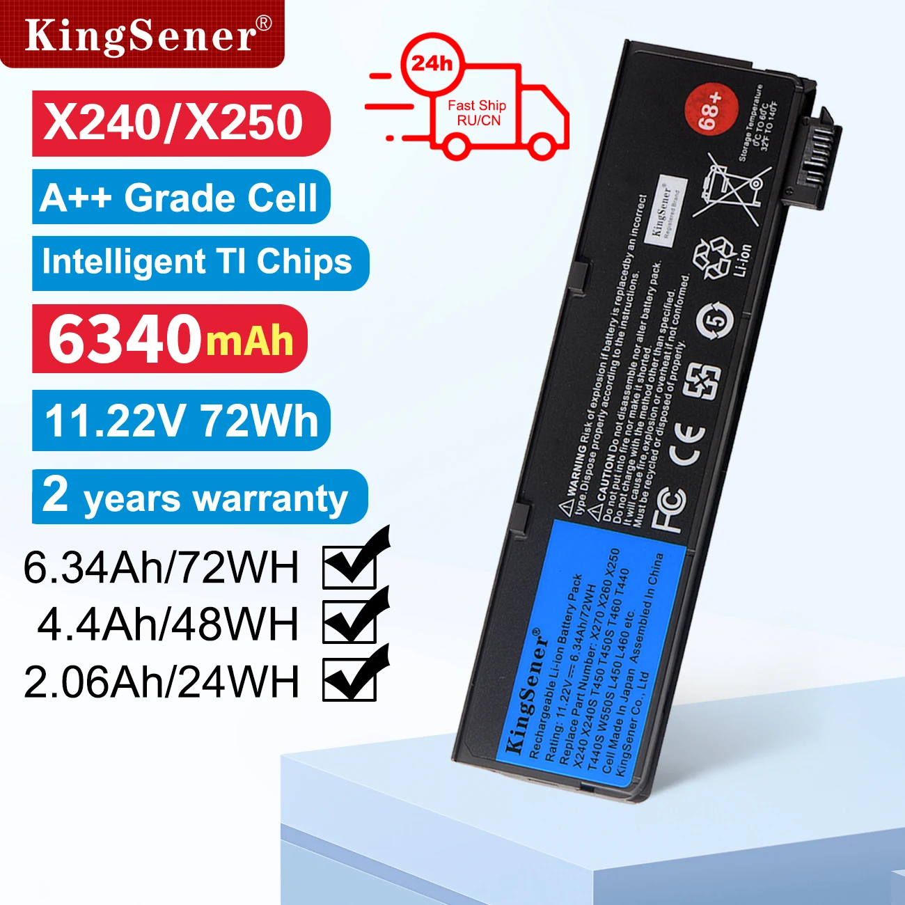 Kingsener-bateria do Portátil para Lenovo Thinkpad X270 X260 X240 X240s X250 T450 T470p T440s K2450 W550s 45n1136 45n1738 68 Plus