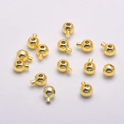 Elegant Brass Crimp Bead Spacers (18k gold plate round)