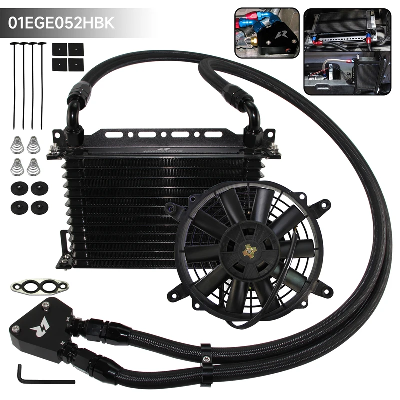 

Комплект масляного радиатора AN10 10/13/15/19 Row для LS1 LS2 LS3 LSX VE + 7 "Φ LSX VE HSV VZ 1997-2019 Black