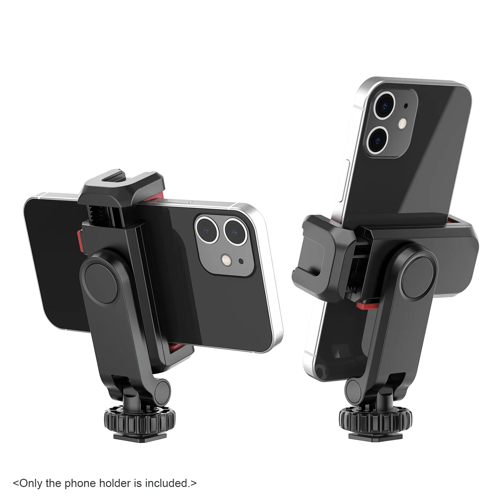 Cell Phone Tripod Mount Phone Tripod Mount Rotatable Dual Cold Shoe Mounts Cell Phone Tripod Mount for Smartphone Vlog Multi-functional Phone Holder Clamp
