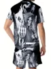 Men's Outfit, skull Graphic Print Casual Crew Neck Short Sleeve T-Shirt & Shorts 2-piece Set For Summer Outdoor Activities suits 2