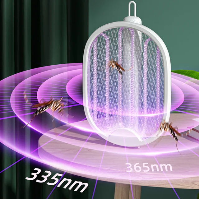 Elektromos Szúnyog Swatter Kézi Forgatható Szúnyoggyilkos Lámpa Összecsukható Uv Könnyű Hiba Zapper Wallmounted Töltő Légy - Image 4