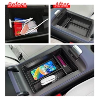 for Xpeng G6 Car Center Console Tray Armrest Storage Box Organizer Interior Accessories Stowing Tidying Black 5