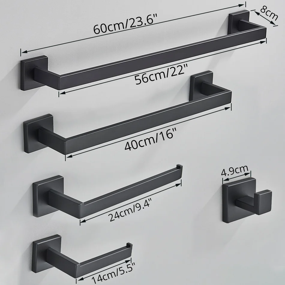 Bathroom Hardware Accessories Bathroom Hardware Set Bathroom Hardware Set Black Robe Hook Towel Rail Bar Rack Shelf Hanger Tissue Toilet Roll Paper Holder Wall Bathroom Accessories