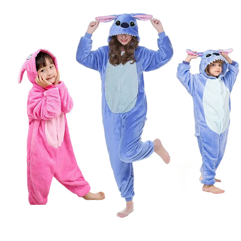 Cosplay Costumes Blue Pink Lion Stitch Cosplay Onesies Kigurumi Animal Anime Pajamas Adults Kids Jumpsuits Homewear