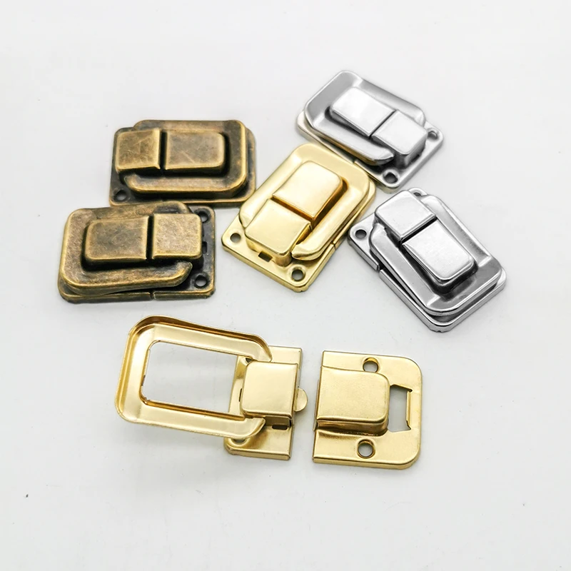 Antique Bronze Box Hasps Iron Antique Lock Metal Hasps Latch 10pcs Jewelry Box Furniture Hardware 3 colors and 3 sizes