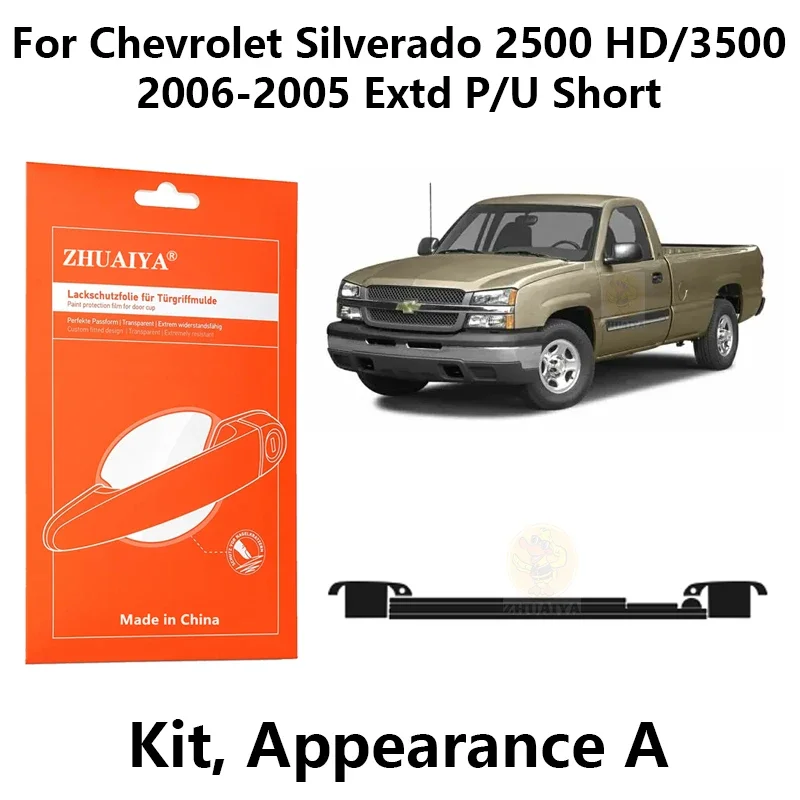 

Защитная пленка на края дверной ручки, защитная пленка из ТПУ для Chevrolet Silverado 2500 HD/35002006-2005 Extd P/U Short