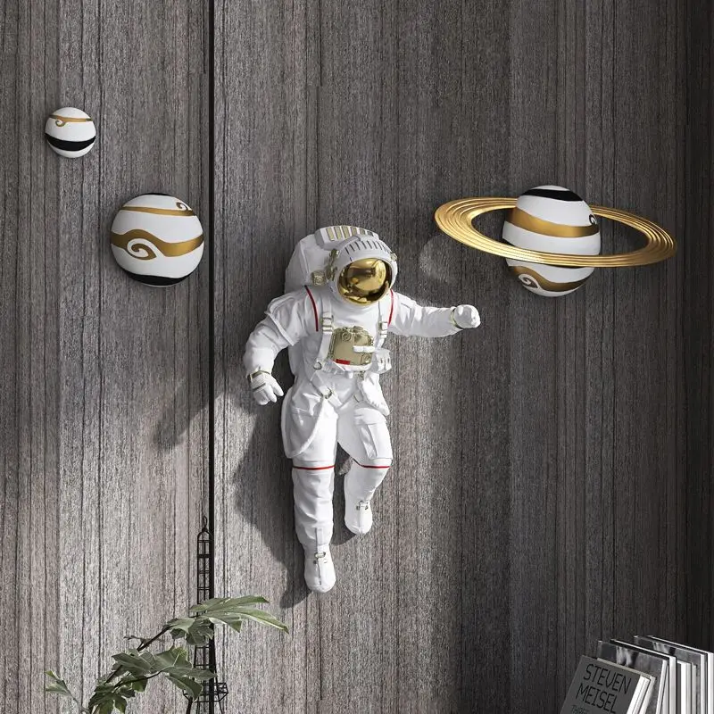 Nordic Astronaut Resin Wall Decoration Items Home Children's Room Background Wall Accessories Art Cafe Hotel Sticker Decor