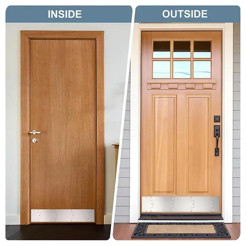 Kick Plate For Bottom Of Door Pet-Proof Kickplate For Doors Stainless Steel Anti-Scratch Kickplate Living Room Bedroom