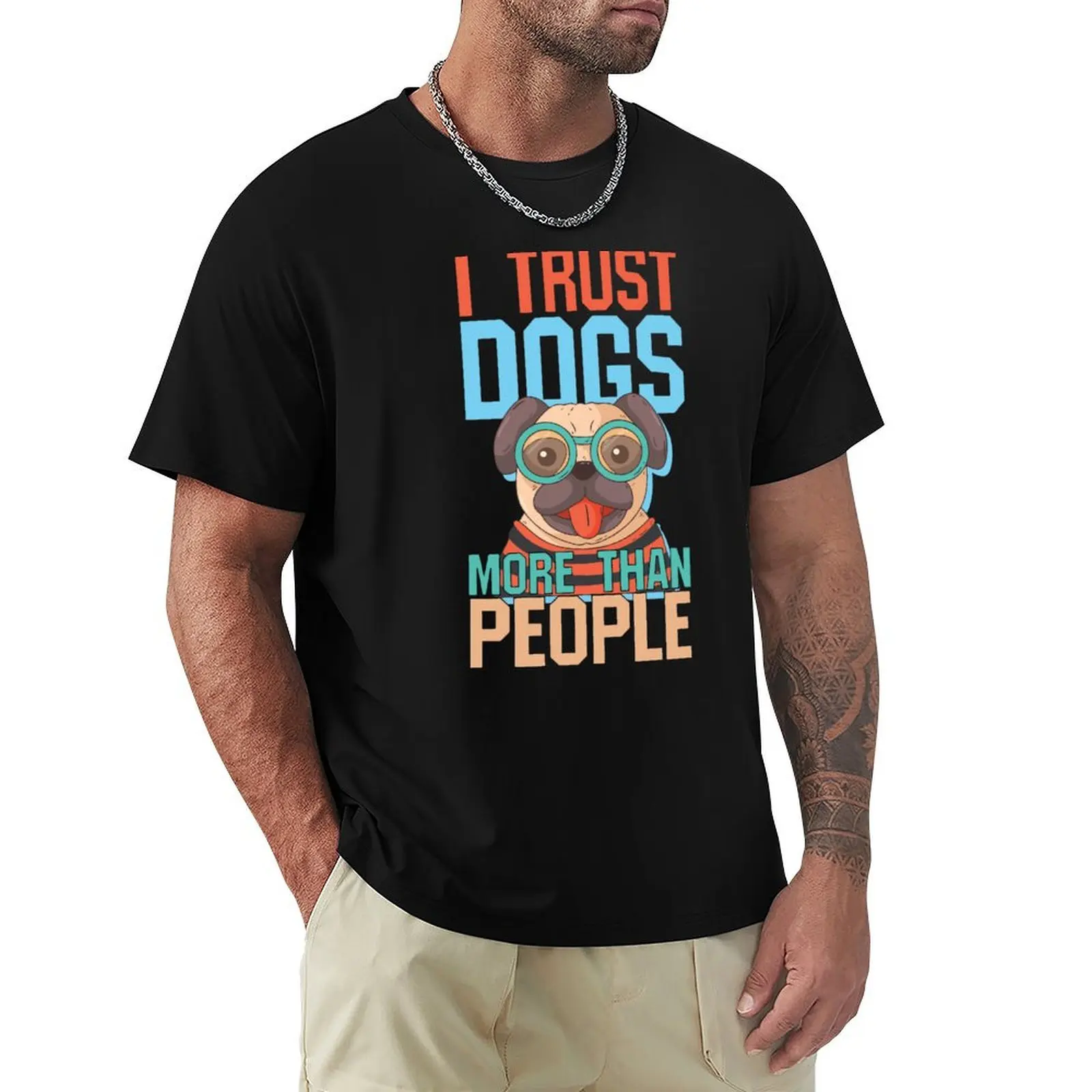 

Cute Dog Puns I Trust Dogs More Than People T-shirt heavyweights blanks graphics aesthetic clothes Men's t shirts